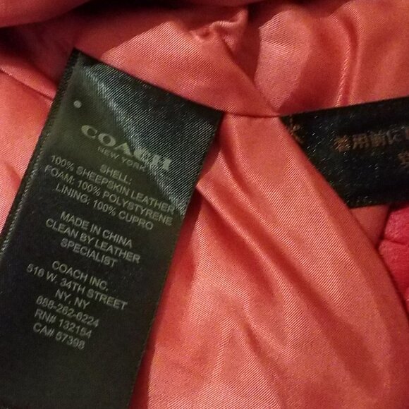 COACH Pink Ruby Leather Moto Racer Jacket Size Small - Picture 6 of 16